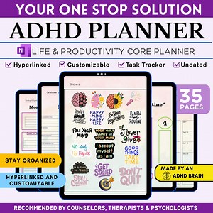 Onenote Planner – Editable Daily Routine Onenote Template for ADHD Persons – Hyperlinked Daily, Weekly, Monthly Onenote Digital Planner - Etsy