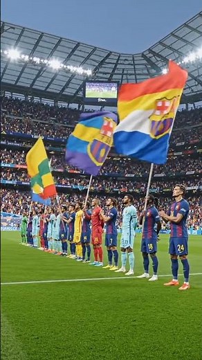 Barcelona ANTHEM FOOTBALL LEAGUE FLAGS Off CEREMONY 2026