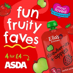 39K views · 18 reactions | ✨It’s 4 for £4 Friday!✨ Check out this tasty offer across selected pouches in Asda  Offer ends on the 7th of March, so be quick! Shop now  https://groceries.asda.com/special-offers/all-offers/by-shelf/1215135760631-1215360712845-1215685431109-1215685431112 *Boxclever Brand Tracking, March 2022. Base: 505 parents of children aged 4 months – 36 months | Ella's Kitchen | Facebook