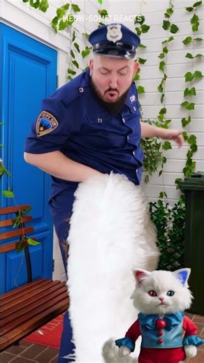 CRIME SCENE SAVED Cat Wraps Cop in Plastic to Dodge Poop Trap #funny #cat #hacks #shorts