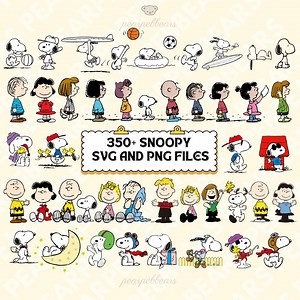 350  Cute Snoopy SVG PNG Bundle | Snoopy Dog & Charlie Brown Clipart | Cricut Silhouette | Comic Dog Digital Download - Etsy