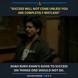 Shah Rukh Khan's guide to success on things one should NOT do. #ShahRukhKhan #SRK | Team SRK Warriors