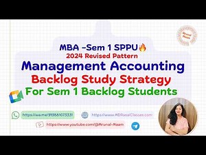 Managerial Accounting (101) Backlog Study strategy MBA Sem 1 SPPU