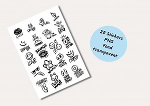 20 Funny Stickers, Original Stickers PNG - Etsy