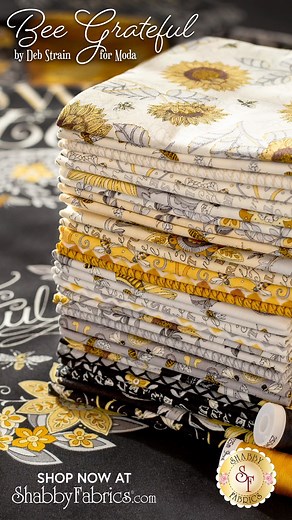 7.9K views · 493 reactions | Look at this Beeautiful collection! Bee Grateful by Deb Strain for Moda Fabrics celebrates our love of bees in gorgeous illustrations and intricate prints. Shop the collection here: https://www.shabbyfabrics.com/Moda/Bee-Grateful.aspx | Shabby Fabrics | Facebook