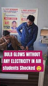 LED glows without any power supply🤔Students shocked 😵 #phsyacademy #science #trendingvideo #physics