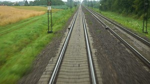 View of  the rail tracks from the train - Free Stock Video