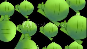 Rotating hand grenades on a black screen. Looping animation with explosives in 4K. Stock video with weapons for background.