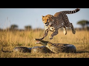 Cheetah vs Giant Python: Shocking Wetland Attack & Heroic Rescue!😱 🐆