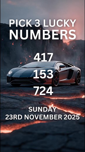 Pick 3 Lucky Lottery Numbers for Sunday the 23rd November, 2025 | Lottery Predictor