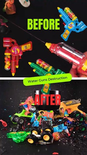 WATER GUNS EXPLODE in SLOW MOTION 🔫💥 #satisfying #asmr #slowmotion
