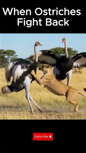 When Ostriches Fight Back #ostrich #lions