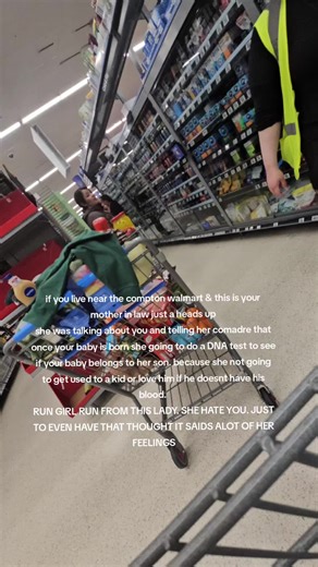 if you live near the compton walmart & this is your mother in law just a heads up she was talking about you and telling her comadre that once your baby is born she going to do a DNA test to see if your baby belongs to her son. because she not going to get used to a kid or love him if he doesnt have his blood. RUN GIRL RUN FROM THIS LADY. SHE HATE YOU. JUST TO EVEN HAVE THAT THOUGHT IT SAIDS ALOT OF HER FEELINGS #compton #walmart