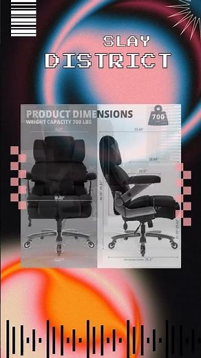 Big & Tall Office Chair 700lbs, High Back Executive Cloth Chair with Adjustable Lumbar Support, 3...
