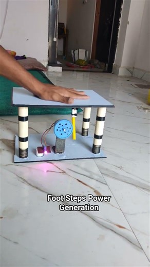 Energy Generation Using Footsteps Project 🔥 #diy #engineering #science