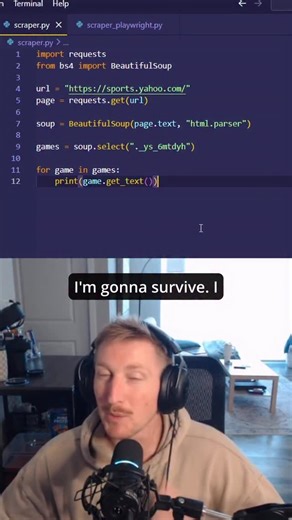 Is BeautifulSoup useless? 🤔 Nah, not really. While it may be an older library and not as effective for scraping sites that require some JavaScript to be triggered, or sites that are protected by CliudFlare, it’s still quite useful! If you’re looking to just practice your web scraping skills, BeautifulSoup is still a great starting point. Once you’re more comfortable with web scraping, then yes, other libraries will offer you more utility! Follow for more free coding resources ✅ #code #coding #t