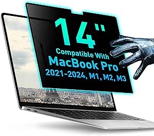 Magnetic Privacy Screen Compatible with MacBook Pro 14" 2021, 2022, 2023, 2024, 2025, M1, M2, M3, M4, M5 Anti-Blue Light Laptop Screen Protector Filter Blue Light Blocking Filter