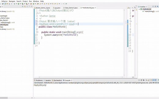 Jamie(10岁)教你学Java！episode 1！ 输入&输出