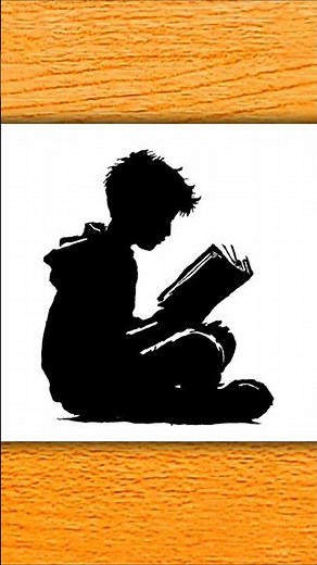 Incredible Silhouette Boy Reading Book Drawing ✏️ | Power of Education Art | Book Reading Day Art