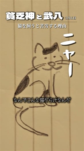 3/6 #猫 #猫のいる暮らし #ショートドラマ #1人芝居 #貧乏神と武八 #平鯛志