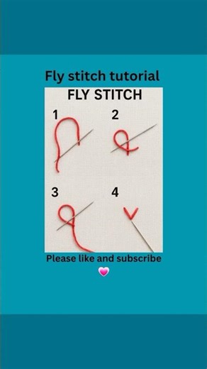 Fly Stitch Embroidery Tutorial | Easy Hand Embroidery Stitch for Beginners❤️
