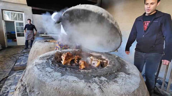 Giant Meat Bucket & Tender Goat: Street Food in Bukhara!