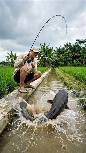 Giant catfish strike… then a python appears! 😱... #giantcatfish#fishinglife#catfish#fishingreels#AI