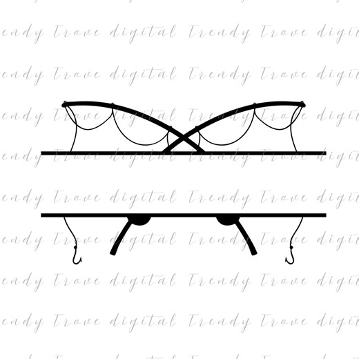 Fishing Rod Monogram Frame SVG | Crossed Fishing Poles Cut File(digital Download) - Etsy