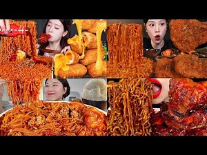 ASMR EATING KOREAN FIRE NOODLES /BEST MUKBANG CHALLENGE *ASMR SOUND *