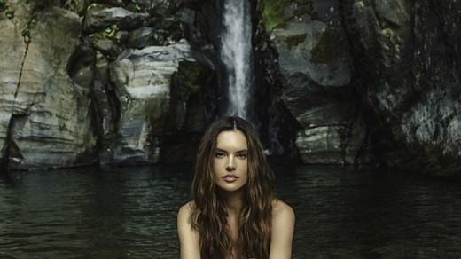 Alessandra Ambrosio wows as she poses completely naked in front of waterfall