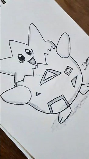 Cute Togepi Drawing with 1 Pencil 😍 | #shorts #drawing #easydrawing #pokemon #viral #sketch