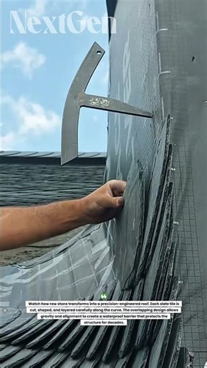 He Installs Stone Roof Tiles One by One… The Precision Is Insane!