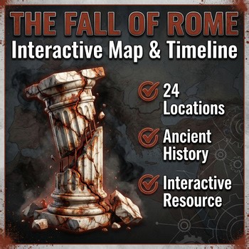 The Fall of Rome (180 AD - 476 AD): Interactive 3D Map & Timeline Activity