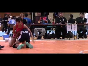 中学生レスリング男女対決大熱戦