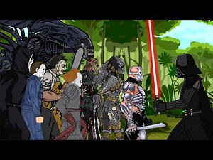 Darth Vader vs Team Jason , Pedator, Ailen, Pennywise, Ghostface, Michael . Animation Full Movie.