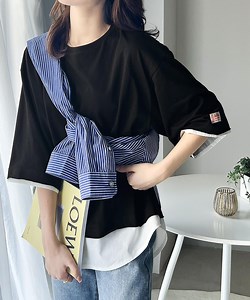 《JaVaジャバ コラボ》実は、フェイクなんです！フェイクレイヤードTee（半袖） elft002