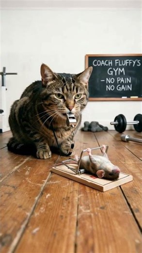 🐭Mouse Workout on the Trap💪！ #cat #cute 😆😆