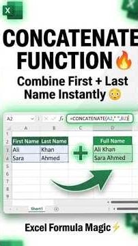 How to Use Concatenate function ( ) in Excel.#excel#microsoftexcel#exceltips #excelforbeginners