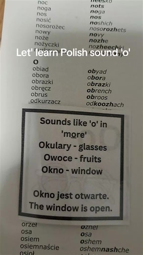 Tuesday Mini Polish Lesson. Sound 'o'. #learnPolish #PolishForBeginners #languagefun #polishforeveryone #polishforeveryone