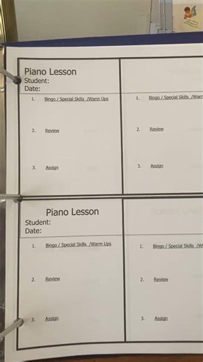 Piano Lesson Planner....#pianolessons