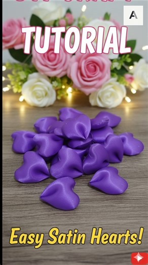 30 Second Satin Heart DIY: Quick & Easy Ribbon Craft Tutorial#easydiy #craftblogger #ribboncraft
