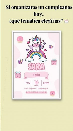Ideas de invitaciones de cumpleaños para niñas 🦄💖