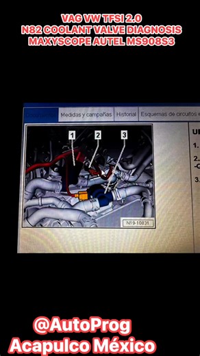 Jes Agu on Instagram: "VAG VW TFSI 2.0 N82 COOLANT VALVE DIAGNOSIS MAXYSCOPE AUTEL MS908S3 Diagnóstico válvula de control líquido refrigerante con MAXYSCOPE #vag #vw #tfsi #N82 #coolant #diagnostics #diagnosticoautomotriz ##Autel #MS908S3 #maxyscope"