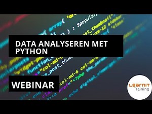 Data analyseren met Python: Panda, Numpy & Pyplot. Webinar Learnit Training.
