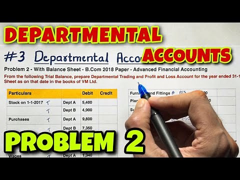 #3 Departmental Accounts - Problem 2 - Balance Sheet -By Saheb Academy