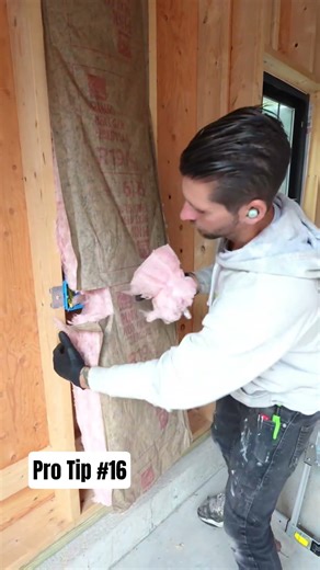 Pro Tip #16 insulation trick #diy #homeimprovement #constructionchannel