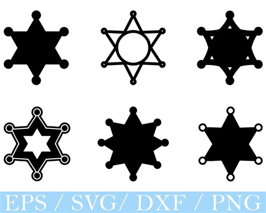 Sheriff Star SVG: Western Silhouette Vector Graphics (digital Download) - Etsy