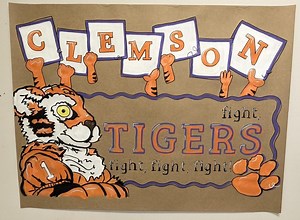 Hand Painted Clemson Tigers Banner: Football Tailgate Decor - Etsy
