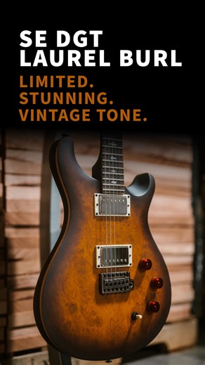 When elegance meets performance… The Laurel Burl Limited Edition SE DGT delivers Grissom-approved tone, signature PRS playability, and a stunning laurel burl top. Limited to 1,000 pieces worldwide in 2025, find yours today. Watch the full video on YouTube now! | PRS Guitars Europe