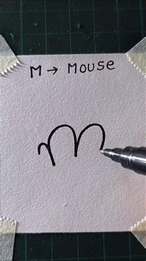 how to draw a mouse using letter m